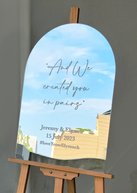 Wedding Welcome Sign – And We Created You in Pairs