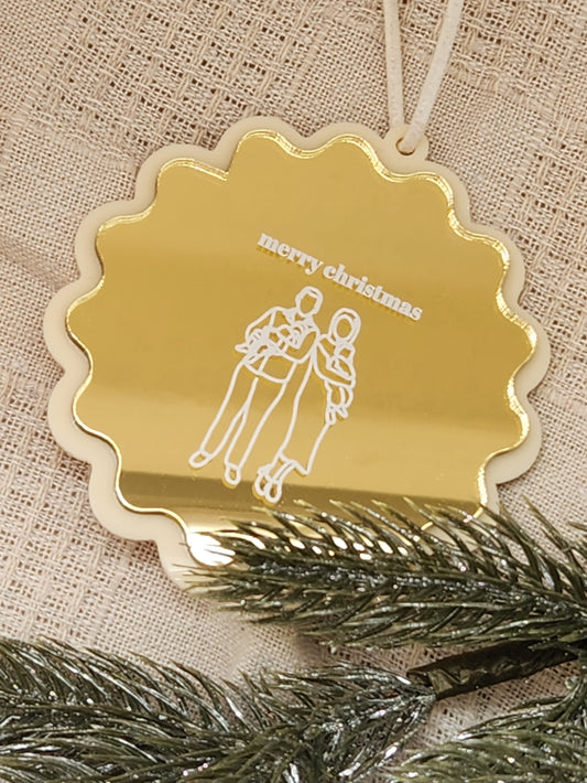 Christmas Bauble  - Kindred Scallop Family Illustration Ornament