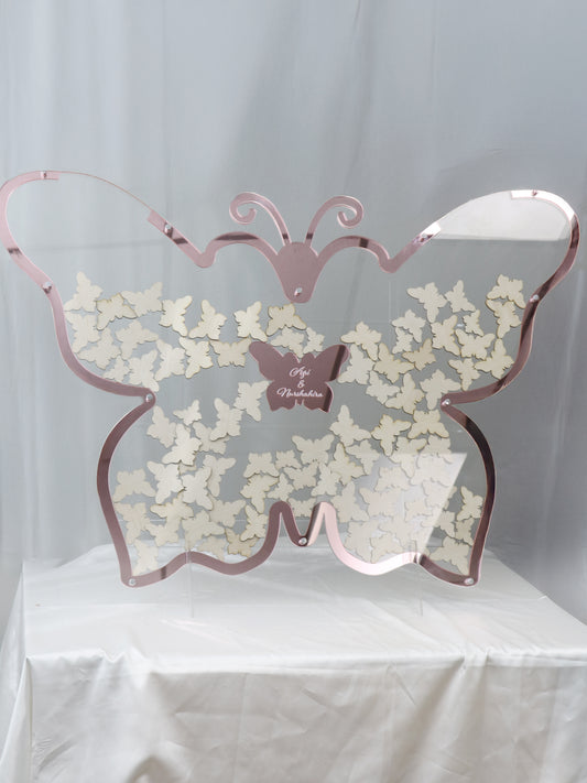 Personlized Heartdrop Guestbook - Butterfly