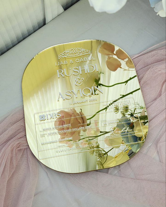 Personalized Mas Kahwin Plate - Oval