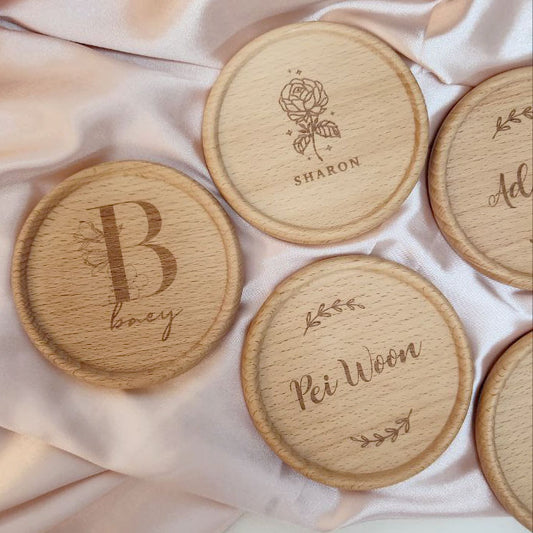 Wood Coasters - Personalized Initial
