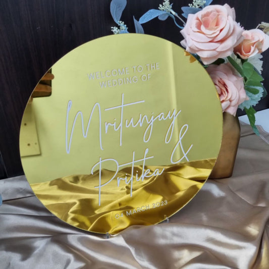 Wedding Welcome Sign – Round Acrylic UV Printed