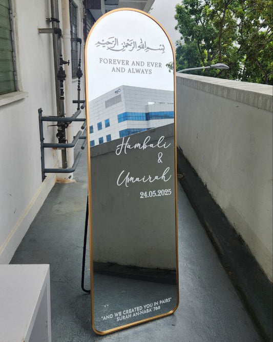 Rental - TIMELESS Arch Standing Mirror Signage