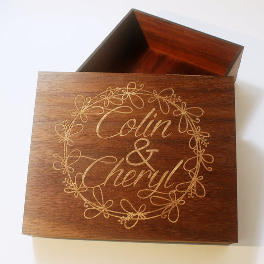 Wooden Keepsake Box Walnut - Clik Clok