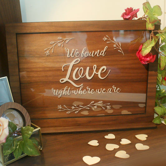 A3 Wooden Heartdrop Guestbook - Clik Clok