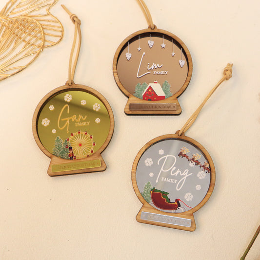 Christmas Bauble Ornament - Personalized 3D Christmas Globe (6 Designs)