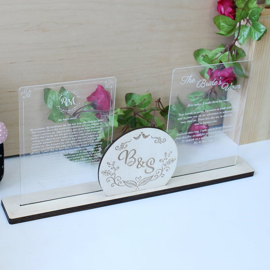 Emblem Engraved Vow Stand - Clik Clok