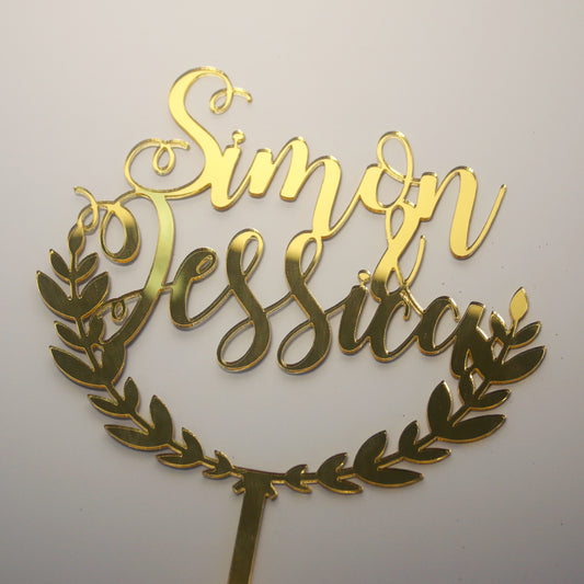 Wedding Decorative Wreath Custom Cake Topper - Clik Clok