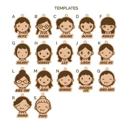 Wooden Keychains - Personalized Wood Keychains Cute Character